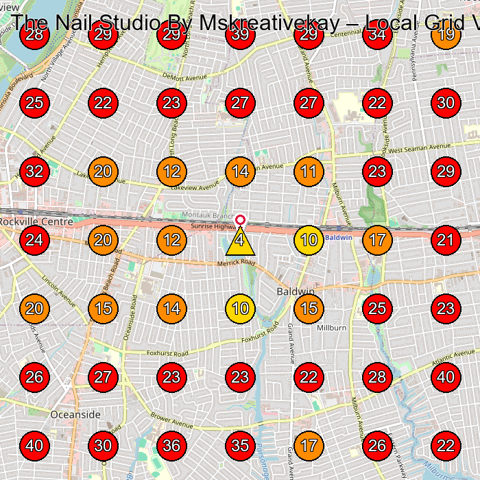 The Nail Studio By Mskreativekay GeoGrid visibility map for Nail Salon in Oceanside